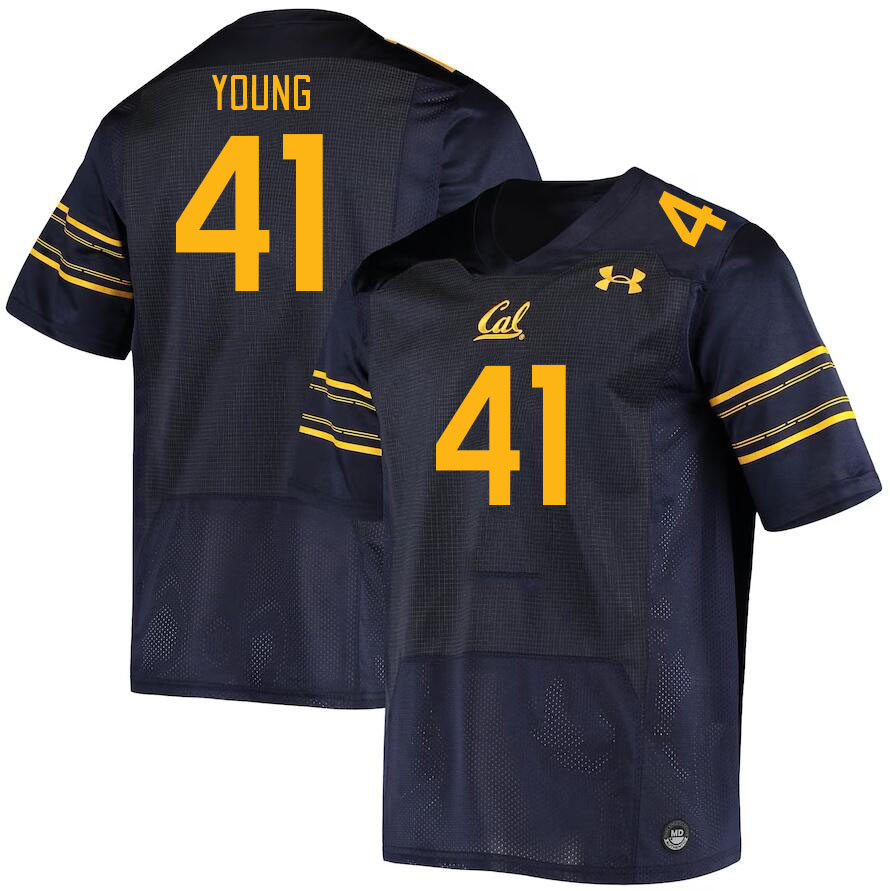 Men #41 Isaiah Young California Golden Bears College Football Jerseys Stitched Sale-Navy